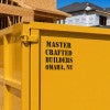 A company name stenciled onto a container