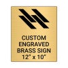 Vertical Engraved Heavy Brass Signs 12" x 10"
