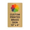 Vertical Full Color Brass Signs 10" x 6"