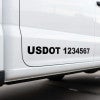 USDOT Number Vinyl Lettering on a white truck