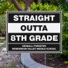Straight Outta 8th Grade Graduation Yard Sign in Yard