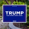Trump MAGA Yard Sign Next to Pavement