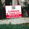 Curbside and Takeout Yard Sign in Yard