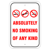 Custom No Smoking, E-Cig, Vaping Aluminum Sign