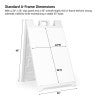 The A-frame sign dimensions for the frame itself and the corrugated plastic insert