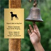 Custom Engraved Brass Sign Next to a Bell for Ringing After Completing a Bike Trail