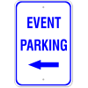 Event Parking Left Arrow Sign | 18" x 12"