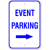 Event Parking Sign with Right Arrow | 18" X 12"