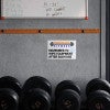A Custom Plastic Sign for a Gym with a Colorful Logo and a Message to Gym Members