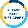 Please Keep 6 Feet Apart Aqua Set Business Reopening Floor Decal