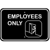 Horizontal Illustrated Employees Only Aluminum Sign | 12" x 18"