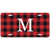 Red Buffalo Plaid Monogram License Plate