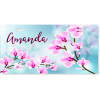 Custom License Plate with Pink Orchid Flowers
