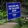 I'm Talking Now | Trump Vance Yard Sign next to stairs