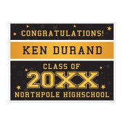 Gold Stars Graduation Yard Sign