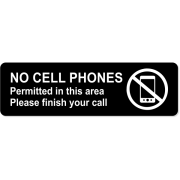 No Cell Phones Permitted 3" x 10" Engraved Sign
