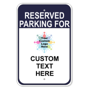 Logo Reserved Parking 18" x 12" Aluminum Sign 