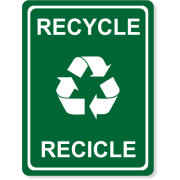 Engraved Bilingual 8" x 6" Recycle Sign