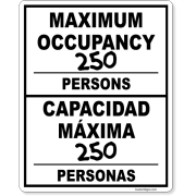 Bilingual Maximum Occupancy 8" x 10" Write On Sign 