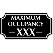 Maximum Occupancy Scalloped Corners Engraved Plastic Sign | 4" x 8"