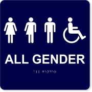 All Gender Handicapped Sign 10" x 10" ADA Compliant 