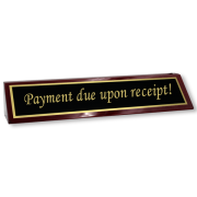 Payment Due Upon Receipt Wood Desk Block 
