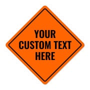 Diamond Sign with Custom Text - Orange