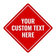 Diamond Sign with Custom Text - Red