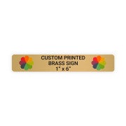 Horizontal Full Color 1" x 6" Brass Signs 