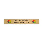 Horizontal Full Color 1" x 8" Brass Signs 