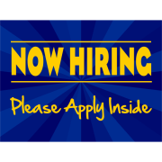 Fancy Now Hiring Sign 