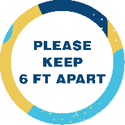 Please Keep 6 Feet Apart Aqua Set Business Reopening Floor Decal