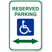 Handicap Reserved Arrow 18" x 12" Aluminum Sign 