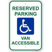 Handicap Van Accessible 18" x 12" Aluminum Sign 