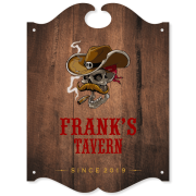 Personalized Smoking Skull 16" x 12" Tavern Sign 