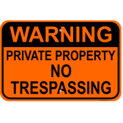 Warning Private Property 12" x 18" Aluminum Sign 