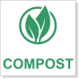 3" x 3" Green Compost Decal