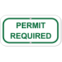 Permit Required Add-On 6" x 12" Green Aluminum Sign 