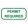 Permit Required Add-On 6" x 12" Green Aluminum Sign 