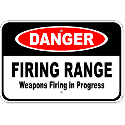 Danger Firing Range Aluminum Sign | 12" x 18"