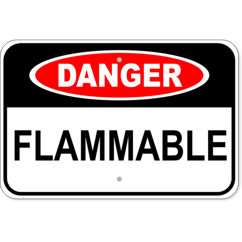 Danger Flammable 12" x 18" Aluminum Sign 
