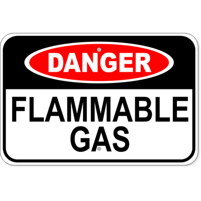 Danger Flammable Gas Aluminum Sign | 12" x 18"