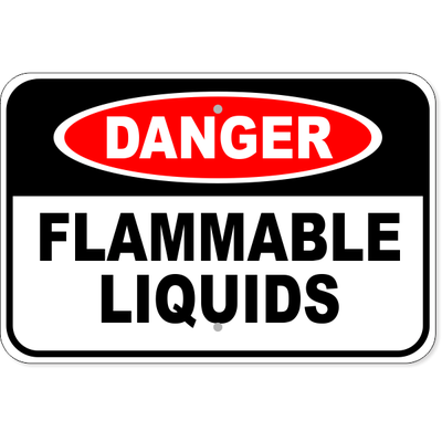 Danger Flammable Liquids Aluminum Sign | 12" x 18"
