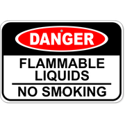 Danger Flammable Liquids No Smoking 12" x 18" Aluminum Sign
