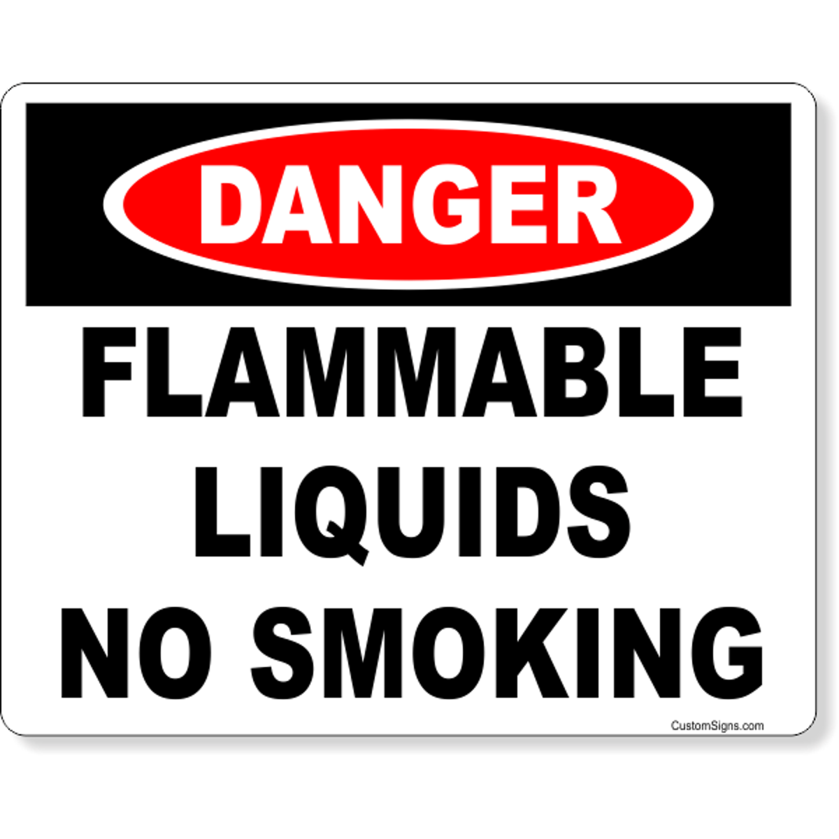 Danger Flammable Liquids No Smoking Full Color Sign | 8" x 10"