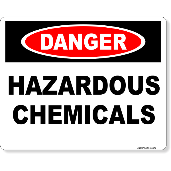 Danger Hazardous Chemicals 8" x 10" Full Color Sign