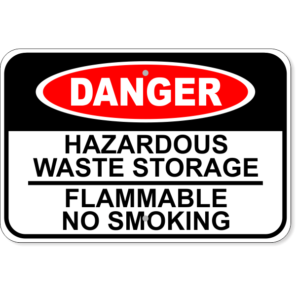 Danger Hazardous Waste 12" x 18" Aluminum Sign