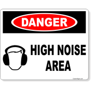 Danger High Noise Area 8" x 10" Full Color Sign 