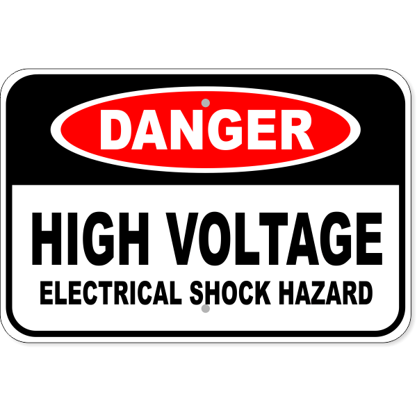 Danger High Voltage Electrical Shock Hazard 12" x 18" Aluminum Sign