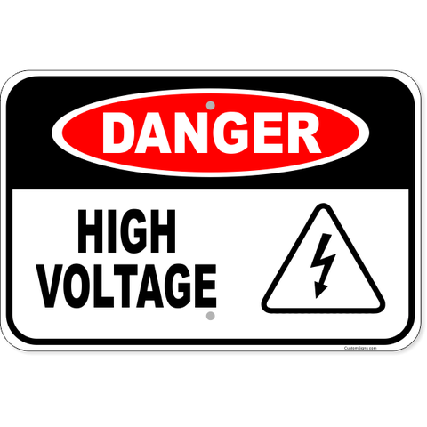 Danger High Voltage Icon 12" x 18" Aluminum Sign 